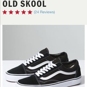 Vans Old Skool Black & White Skate Shoe Men’s 12